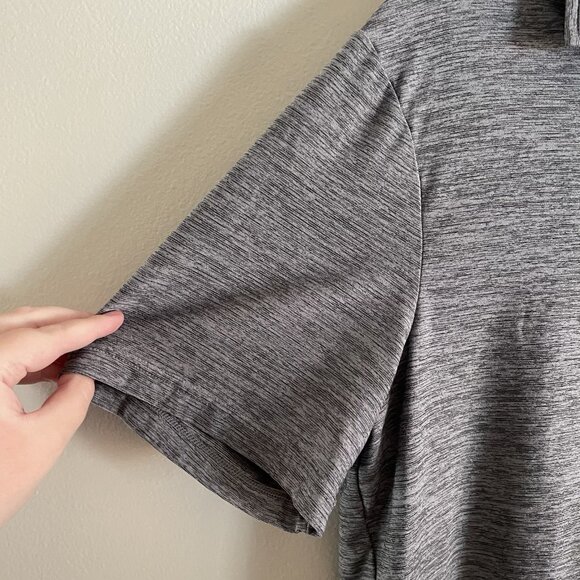 Cool Keep Men SZ L Heather Gray Short Sleeve 2 Button Collared Polo Shirt - Picture 5 of 10